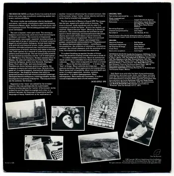 Jacki Apple - The Mexican Tapes LP back cover